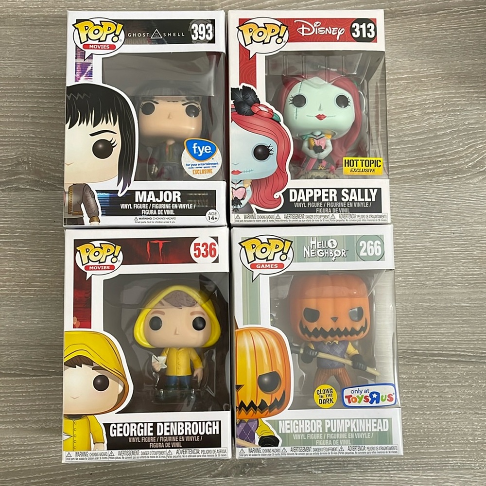 Four Funko Pops